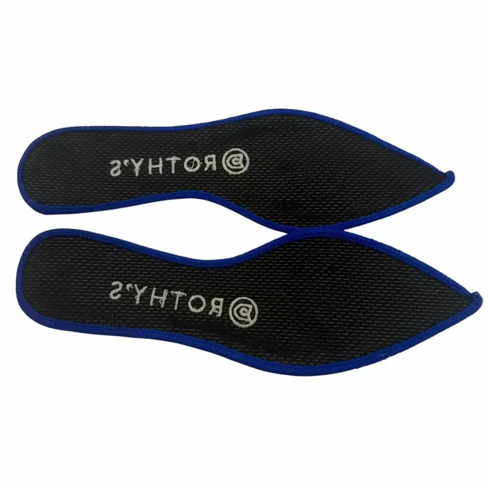 Rothy’s The Point Indigo Heather Blue White Knit Ballet Flats Size 6 Washable